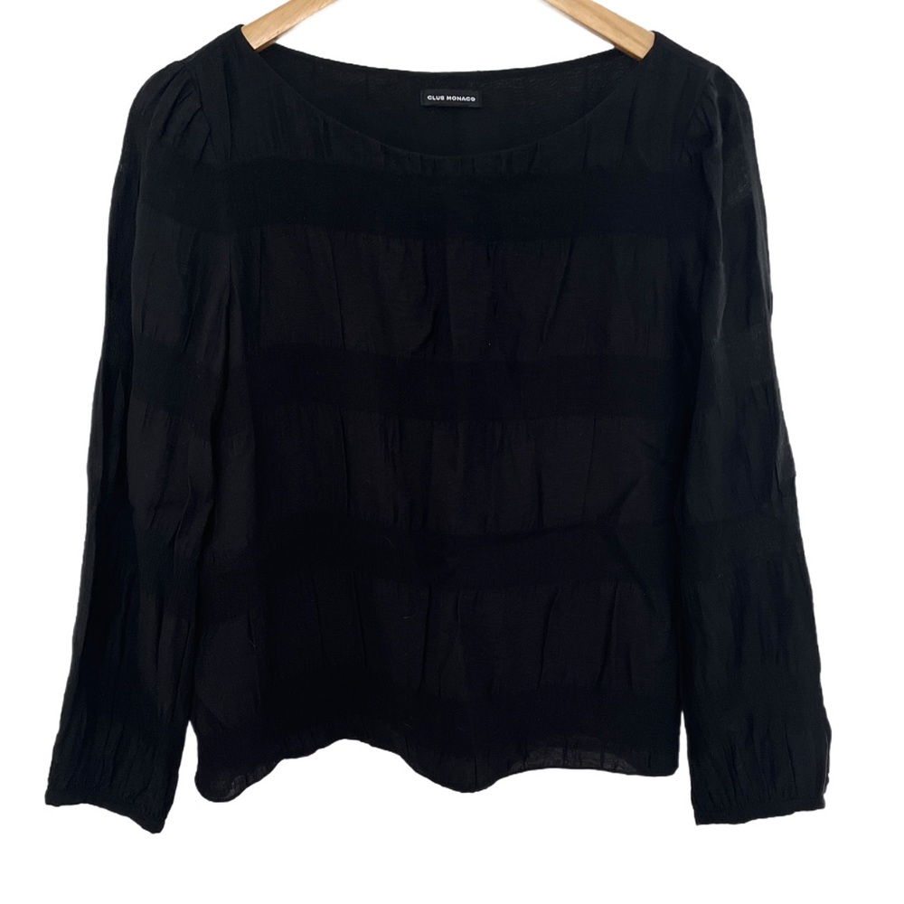 # 27- Club Monaco Black Relaxed Pleated Blouse